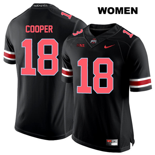 Ohio State Buckeyes Women's Jonathon Cooper #18 Red Number Black Authentic Nike College NCAA Stitched Football Jersey OE19K14LW